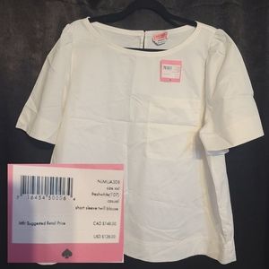 xxl kate spade short sleeve twill blouse
